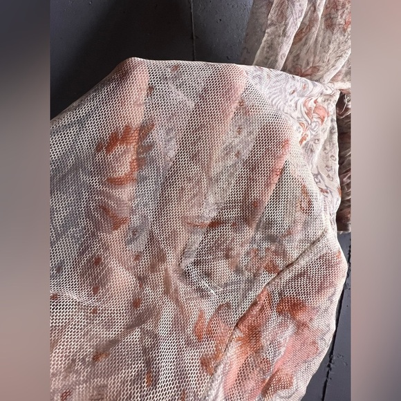 Free People Lilia Ruched Cropped Top floral Ivory.  Size Medium - Picture 7 of 9